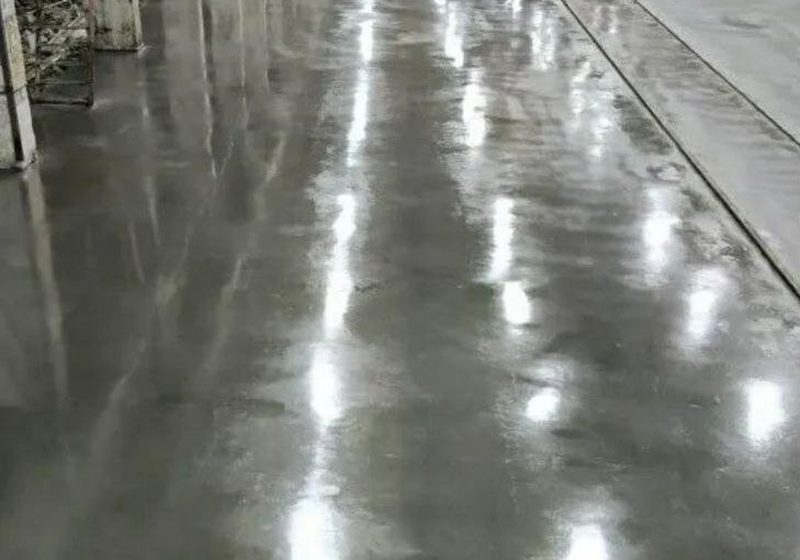 Полированный бетонный пол производственного цеха